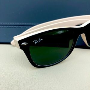 SOLD !!!!! RayBan Black and Cream Sunglasses